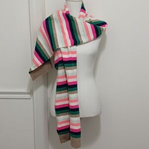 J.crew Womens Multicolor Striped Scarf Super Soft Brand New Retail $59.50